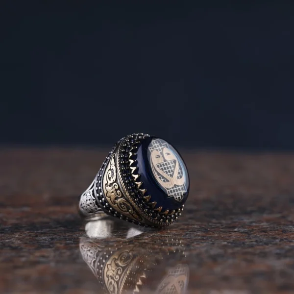 Kehribar Vav Gümüş Yüzük