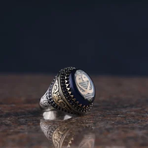 Kehribar Vav Gümüş Yüzük