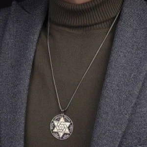 Koruma Dualı Gümüş Madalyon Kolye