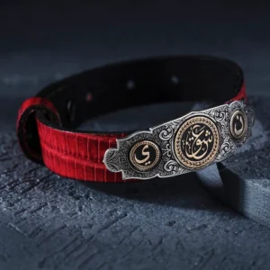 Kırmızı Deri Aşk Gümüş Bileklik