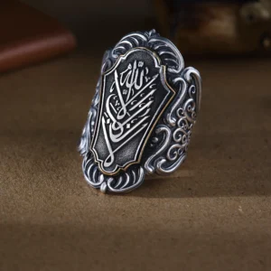 La Galibe İşlemeli Zihgir Gümüş Erkek Yüzük