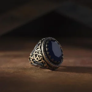 Lacivert Paraiba Gümüş Yüzük