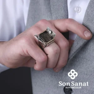 Onix Kalkan Gümüş Yüzük