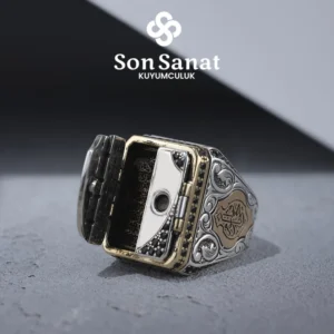 Onix Kalkan Gümüş Yüzük
