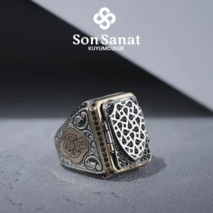Onix Kalkan Gümüş Yüzük