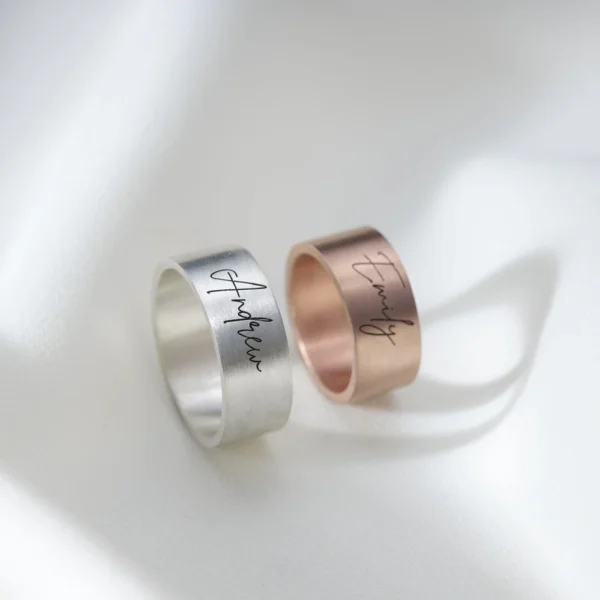 Sade İsim Gümüş Çift Alyans