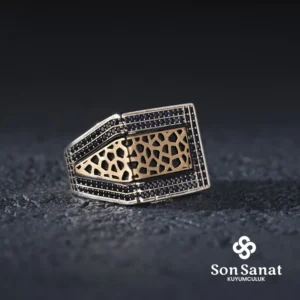 Safir Cam Kırığı Gümüş Yüzük