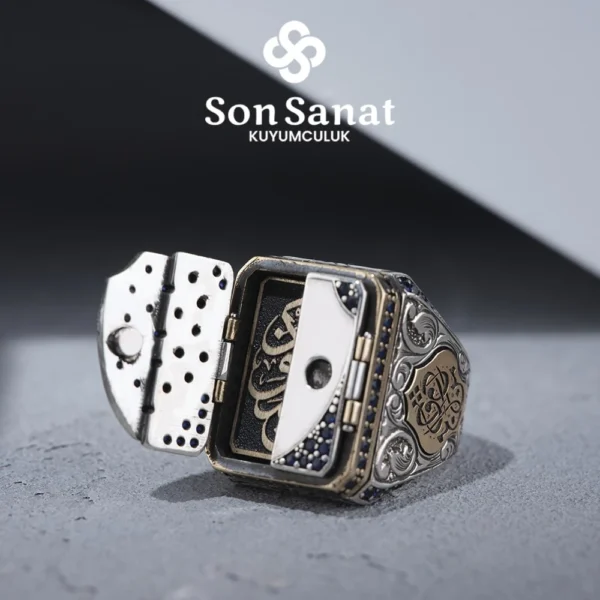 Safir Kalkan Gümüş Yüzük