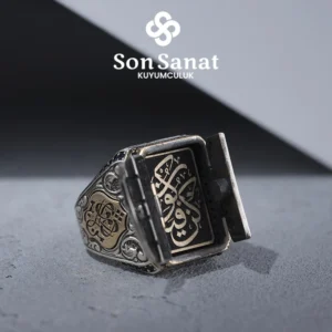 Safir Kalkan Gümüş Yüzük