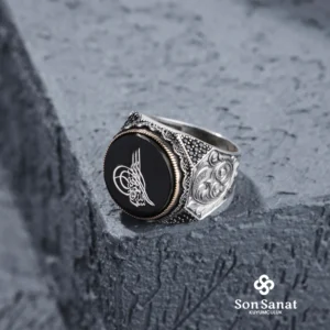 Tuğra Gravür Gümüş Erkek Yüzük