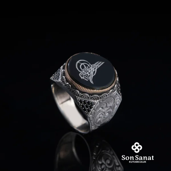 Tuğra Gravür Gümüş Erkek Yüzük