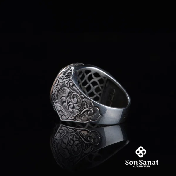 Tuğra Gravür Gümüş Erkek Yüzük