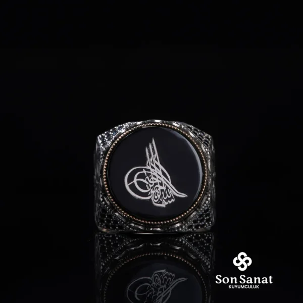 Tuğra Gravür Gümüş Erkek Yüzük