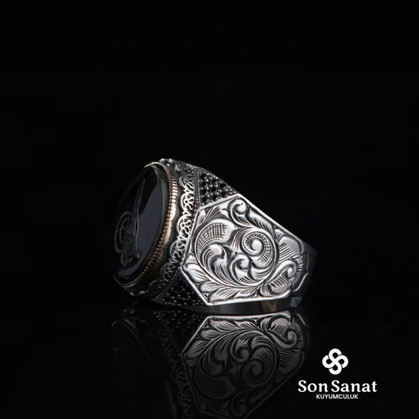 Tuğra Gravür Gümüş Erkek Yüzük