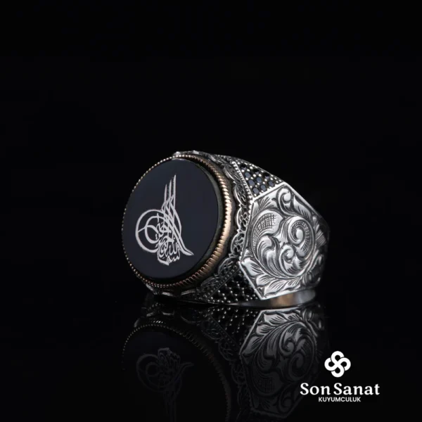 Tuğra Gravür Gümüş Erkek Yüzük