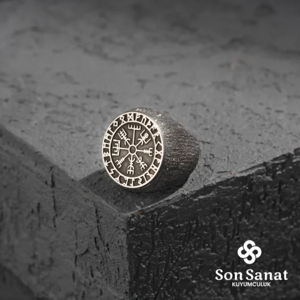 Vegvisir Pusula Gümüş Yüzük