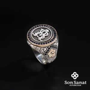 Gravür Harfli Gümüş Yüzük