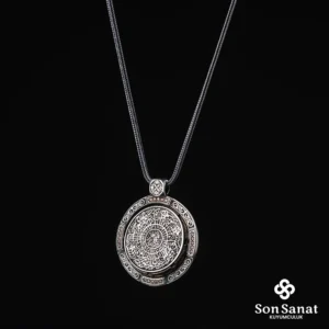 Yuvarlak İnşirah Çift Taraflı Dönmeli Gümüş Madalyon