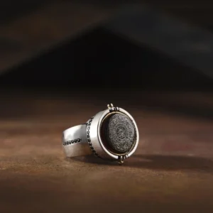 Yuvarlak Şura İnşirah Gümüş Yüzük