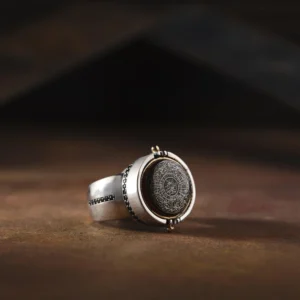 Yuvarlak Şura İnşirah Gümüş Yüzük