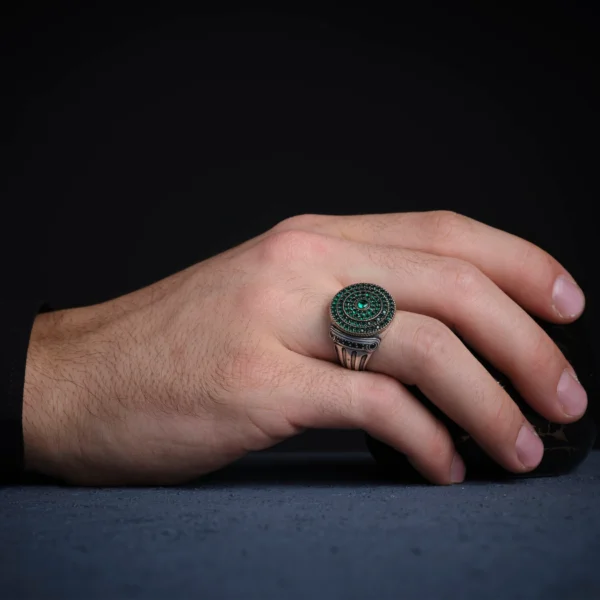 Zirkon Sütun Gümüş Yüzük