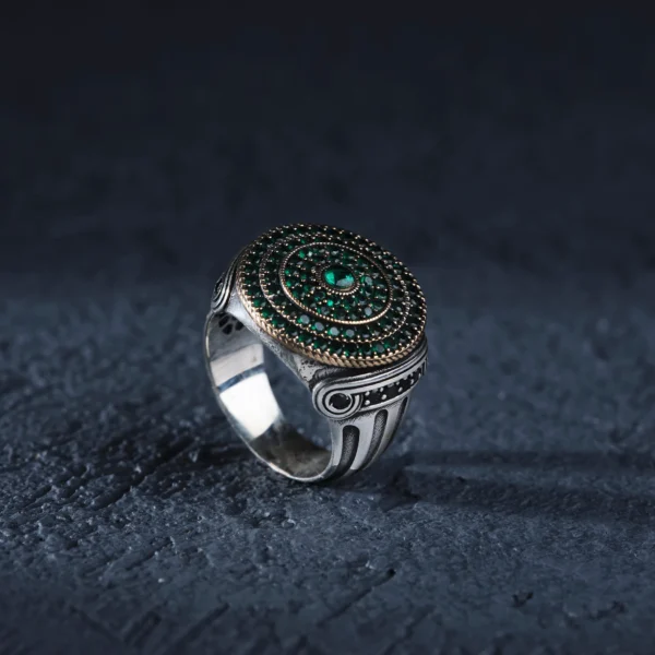 Zirkon Sütun Gümüş Yüzük