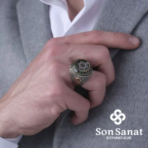 Zümrüt Yura Koruma Gümüş Yüzük