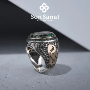 Zümrüt Yura Koruma Gümüş Yüzük