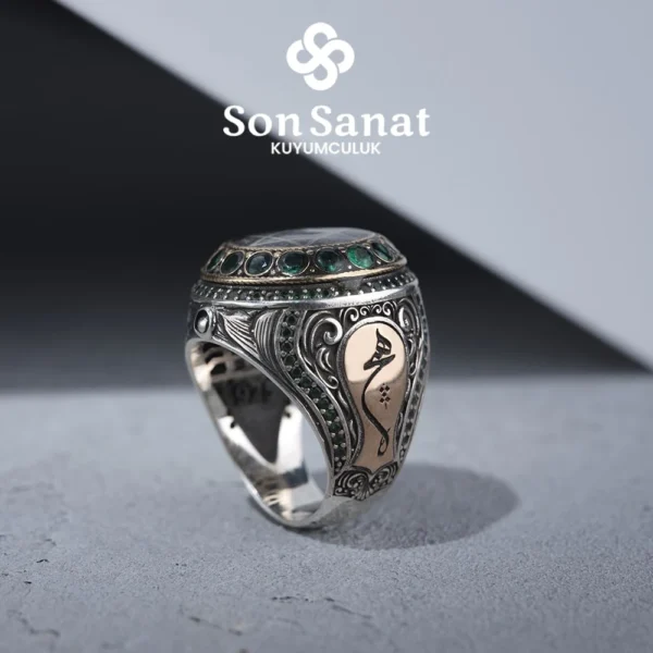 Zümrüt Yura Koruma Gümüş Yüzük