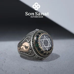 Zümrüt Yura Koruma Gümüş Yüzük