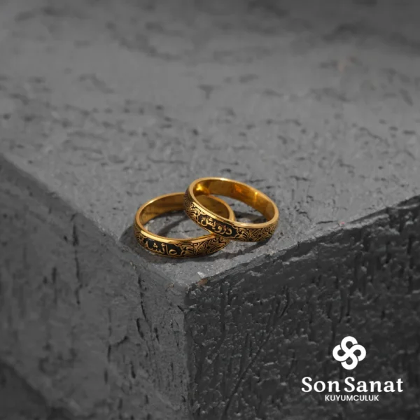 İnce Gravür Gümüş Alyans