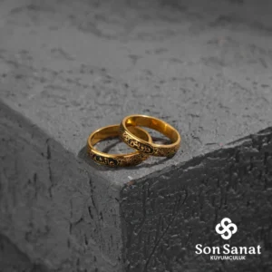 İnce Gravür Gümüş Alyans