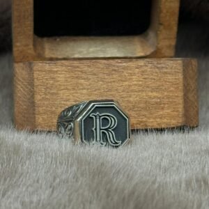 Sekizgen Kişiye Özel Harfli Erkek Yüzük