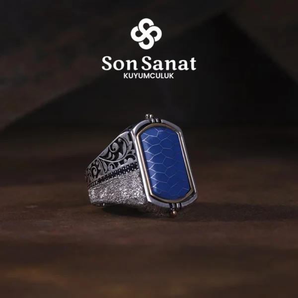 Çift Taraflı Kalemkâr Yıldız Gümüş Yüzük