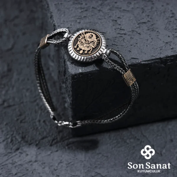 Devlet Arması Yuvarlak Gümüş Bileklik