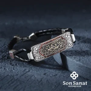 Edep Yahu Gravür Deri Bileklik