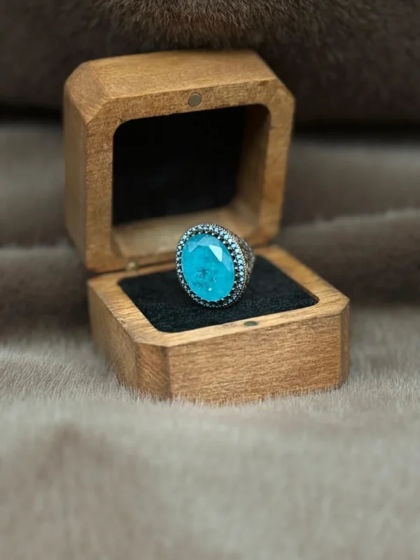 image_1950-523.webp Firuze Paraiba Taşlı Gümüş Erkek Yüzük