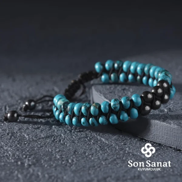 Firuze Taşlı Örgü Bileklik