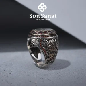 Garnet Yura Nail Gümüş Yüzük