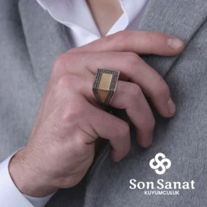 Garnet İtalik Gümüş Yüzük