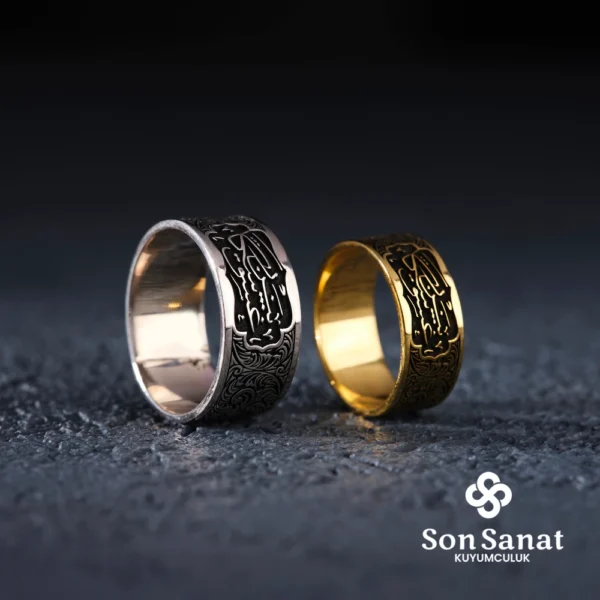 Gravür Gümüş Çift Alyans