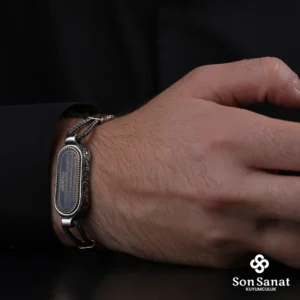 Gravür Ayet-el Kürsi Gümüş Bileklik