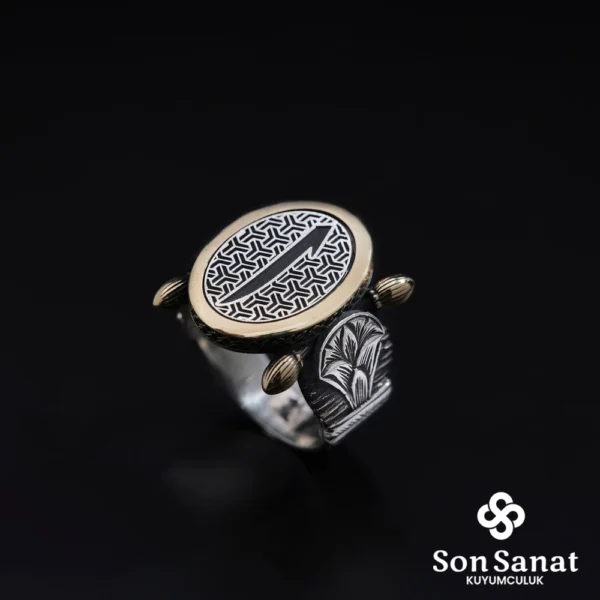 Gravür Oval Şarnel Elif Gümüş Yüzük