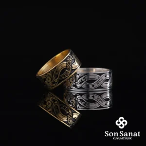 Gravür Sonsuzluk Çift Gümüş Alyans