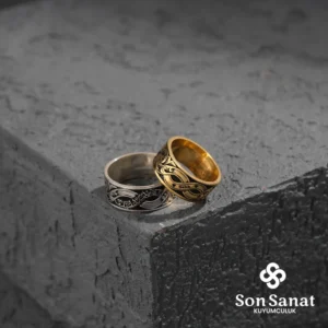 Gravür Sonsuzluk Çift Gümüş Alyans