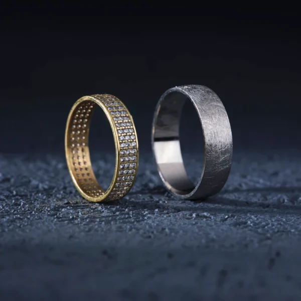 Sade Tasarım Gümüş Çift Alyans