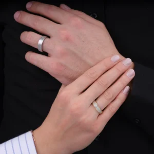 Sade Tasarım Gümüş Çift Alyans