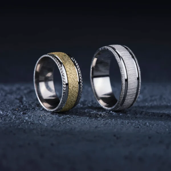 Mat Kumlama Gümüş Çift Alyans