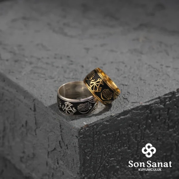 Harf Nas Felak Gümüş Çift Alyans