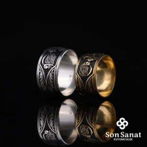 Harf Nas Felak Gümüş Çift Alyans